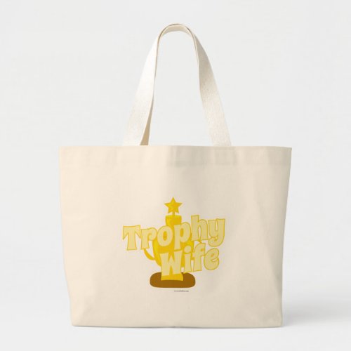 Trophy Wife Yellow Cartoon Style Illustration Large Tote Bag