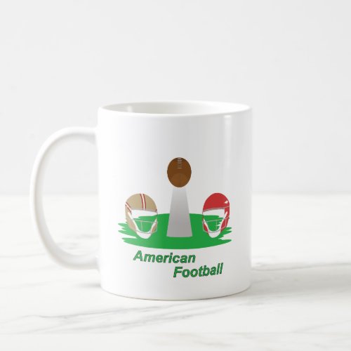 Trophy with american football helmets coffee mug