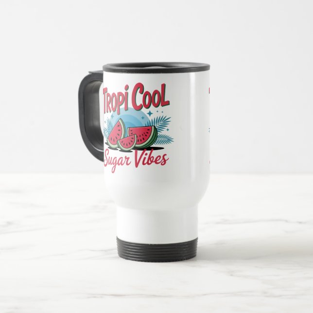 Tropi Cool Sugar Vibes  Travel Mug (Front Left)