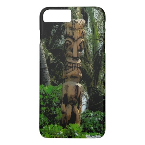 Tropic Beach Tiki Illustrated Hawaiian iPhone 8 Plus7 Plus Case