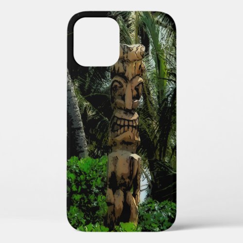 Tropic Beach Tiki Illustrated Hawaiian  iPhone 12 Pro Case