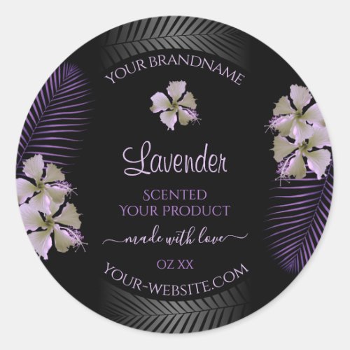 Tropic Black Product Labels Purple Hawaii Flowers