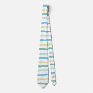 Tropic Blue Mint Yellow Stripes Neck Tie