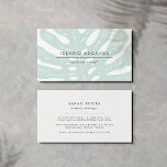 Tropic Botanicals Business Card<br><div class="desc">Island chic business card design features a vintage style monstera leaf illustration in sheer seafoam green,  with your name or company name and title overlaid in modern gray lettering. Add your full contact information to the reverse side. Perfect for vacation rental property managers or any island based business.</div>