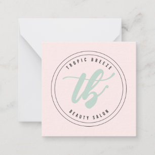 Tropic Breeze Teal Mint & Pink Company Logo Note Card