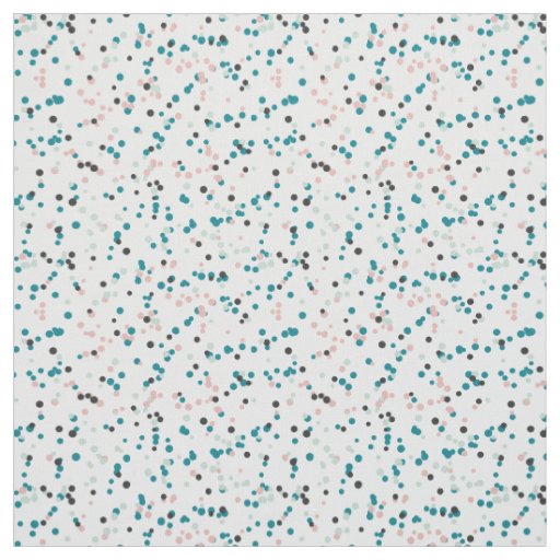 Tropic Breeze Teal & Pink Confetti Dots Pattern Fabric