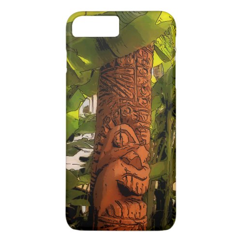 Tropic Garden Tiki Illustrated Hawaiian iPhone 8 Plus7 Plus Case