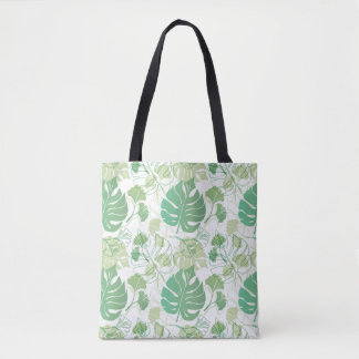 Tropic green print on Tote Bag