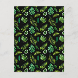 Tropic Leaves Pattern Handmade Floral Tiki Postcard