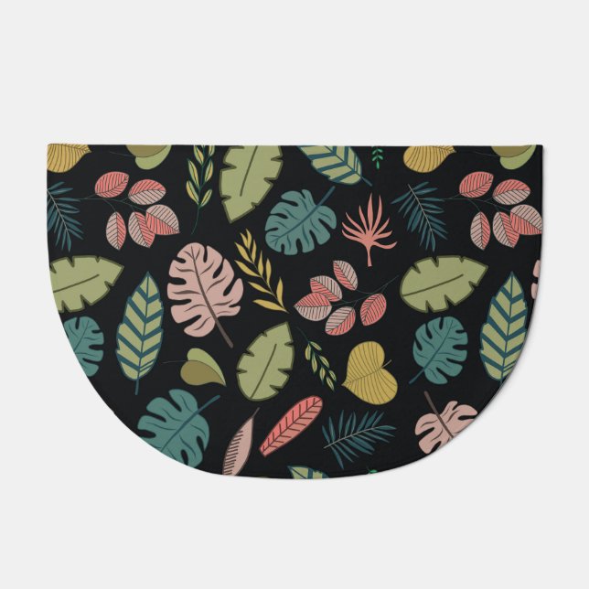 Tropic Leaves: Summer Vintage Floral Doormat (Front)