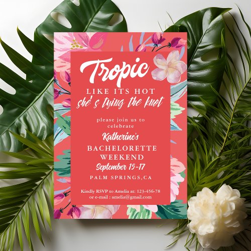 Tropic like its hot orange Bachelorette party Invitation