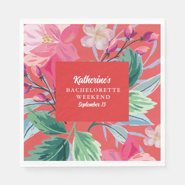 Tropic like its hot orange Bachelorette party Napkins (Front)
