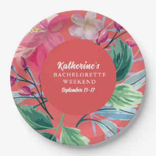 Tropic like its hot orange tropical bachelorette  paper plates