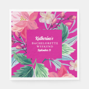 Tropic like its hot Pink Bachelorette party Napkins