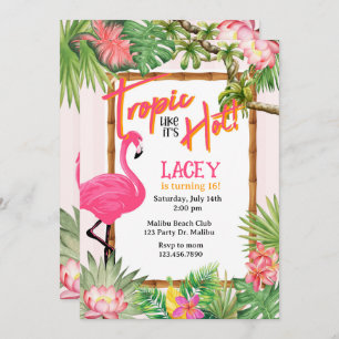 Tropic like it's Hot, Summer Pool Party, Beach Invitation