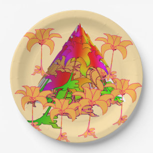Tropic Mountain Floral  Paper Plates