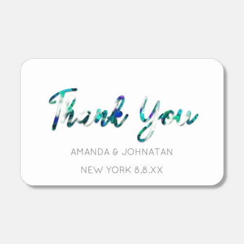 Tropic Painted Blue Thank You Wedding Favor Matchboxes