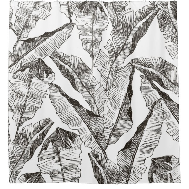 Tropic plants floral seamless jungle pattern. Prin Shower Curtain (Front)