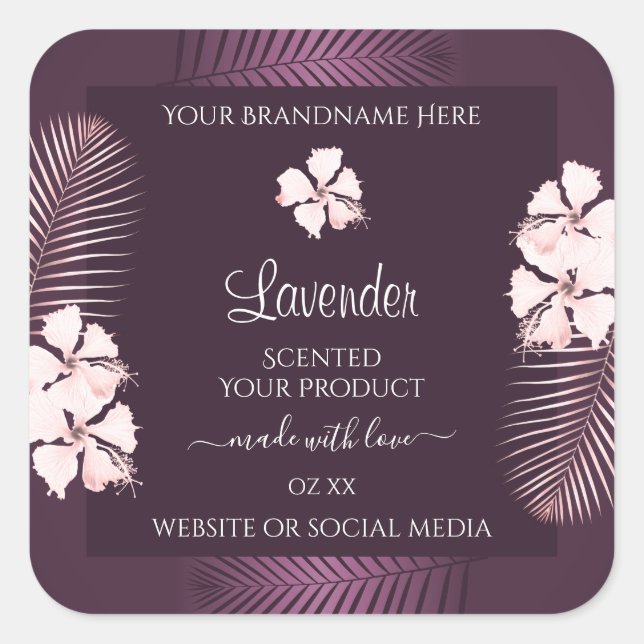 Tropic Purple Product Labels White Hawaii Flowers (Front)