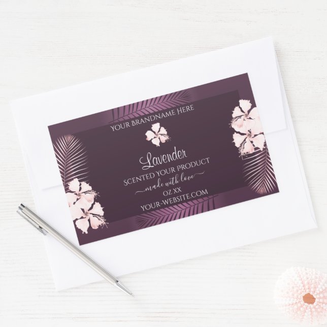 Tropic Purple Product Labels White Hawaii Flowers (Envelope)
