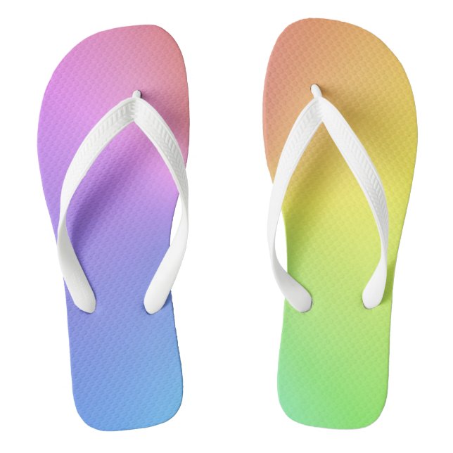 Tropic Rainbow Colors Flip Flops (Footbed)