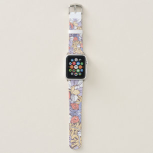Tropic seamless pattern with orchid and monstera l apple watch band
