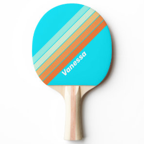 Tropic Splash Striped with Name Ping Pong Paddle