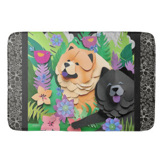 TROPIC TANGO red black chow  Bath Mat