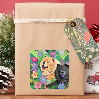 TROPIC TANGO red black chow  Square Sticker