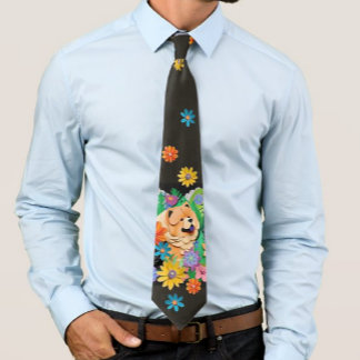 TROPIC TANGO red  chow  Neck Tie