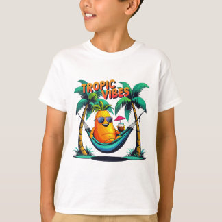 Tropic Vibes: Cool Papaya Lounging in a Hammock T-Shirt