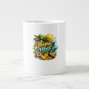 Tropic Vibes Tropical Paradise Design Giant Coffee Mug