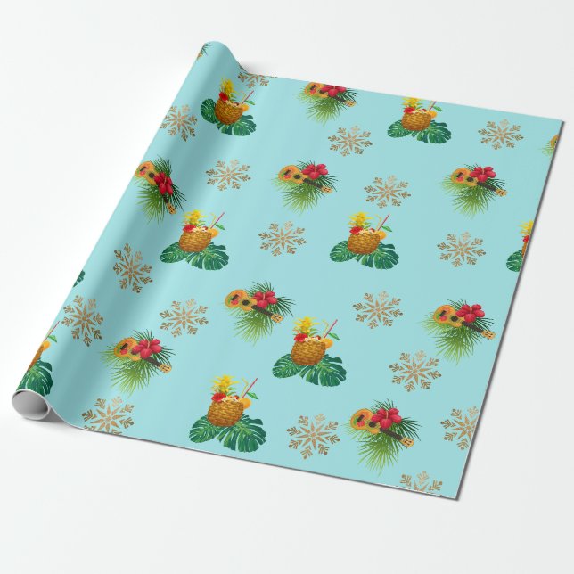 Tropica Christmas Wrapping Paper  (Unrolled)