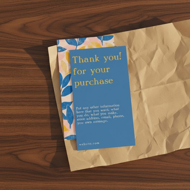 Tropica lithograph botanical Thank You Packaging Enclosure Card (Tropica lithograph botanical Thank You Packaging Enclosure Card.)
