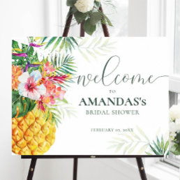 Tropica Pineapple Birdal Shower Welcome Sign