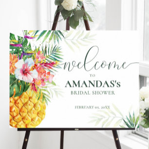 Tropica Pineapple Birdal Shower Welcome Sign