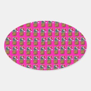 Tropica - Pink Oval Sticker