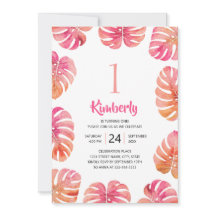 Tropical 1st Birthday Party Pink Summer Beach