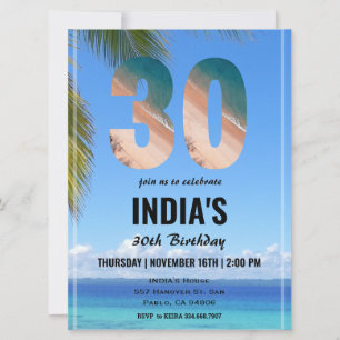 Tropical 30th Birthday Invitation