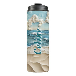 Tropical 3D Paradise Customizable Thermal Tumbler