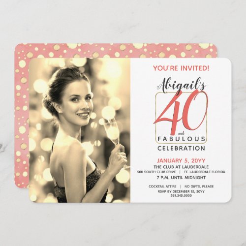 Tropical 40 and Fabulous  Any Number Celebration Invitation