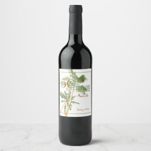 Tropical 50 & Fabulous Palm Trees 50th Vintage Wine Label
