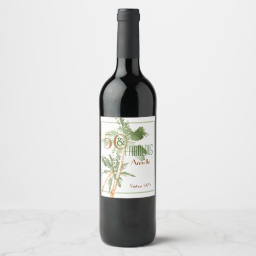 Tropical 50  Fabulous Palm Trees 50th Vintage Wine Label