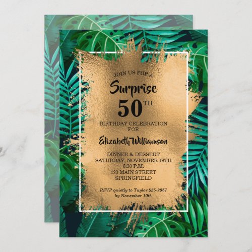 Tropical 50th Birthday Party Invitation
