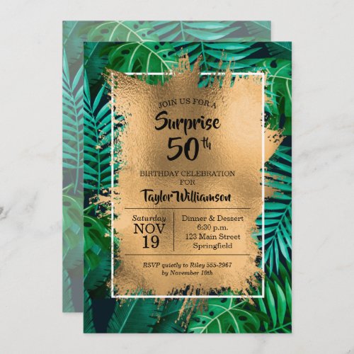 Tropical 50th Birthday Party Invitations