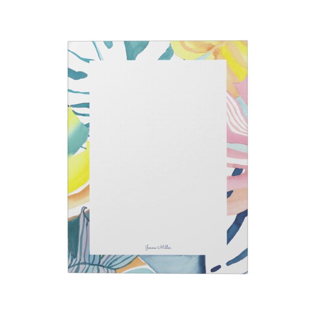 Tropical Abstract Art Personalized Stationery Notepad (Rotated)