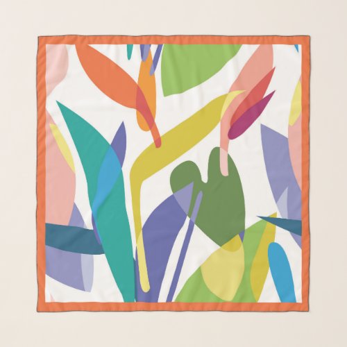 Tropical Abstract Leaves Square Scarf