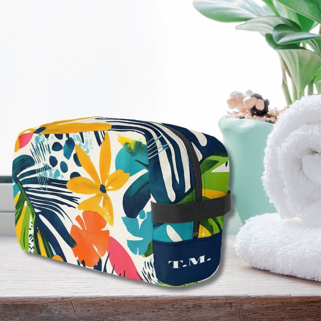 Tropical Abstract Pattern Monogrammed Dopp Kit (Creator Uploaded)