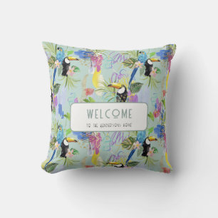 Tropical Abstractions Throw Pillow