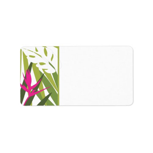 Tropical Address Label _ Green and Pink